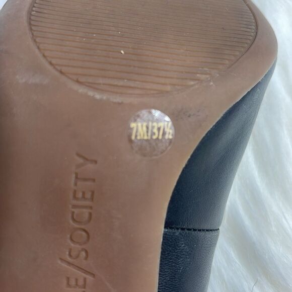 Sole Society Luneira Black Leather Stiletto Pointed Toe Heels Sz 7 - Picture 5 of 8